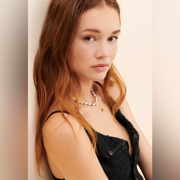 Free People have my heart corset top in black button front crop top lace - Picture 4 of 11